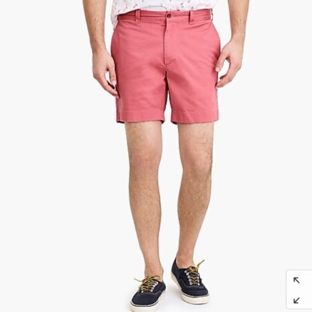 J.‎ Crew Factory Men's Chino Shorts Coral Pink 100% Cotton 10" Inseam 18" Waist